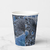 Abstrakt Black Blue Fraktal Pappbecher (Rechts)