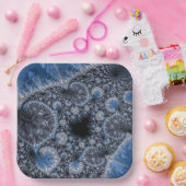 Abstrakt Black Blue Fraktal Pappteller (Party)