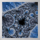 Abstrakt Black Blue Fraktal Poster (Vorne)