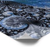 Abstrakt Black Blue Fraktal Poster (Ecke)