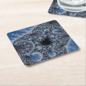 Abstrakt Black Blue Fraktal Rechteckiger Pappuntersetzer (angewinkelt)