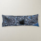 Abstrakt Black Blue Fraktal Seitenschläferkissen (Rückseite)