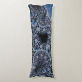 Abstrakt Black Blue Fraktal Seitenschläferkissen (Vorderseite Vertikal)