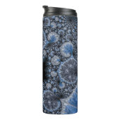 Abstrakt Black Blue Fraktal Thermosbecher (Nach rechts gedreht)