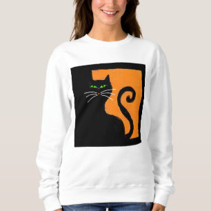 Abstrakt Black Cat Halloween Art Sweatshirt