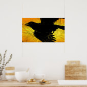 Abstrakt Black Crow Grunge Poster (Küche)