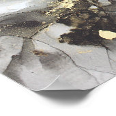 Abstrakt Black Gold Alcohol Tinte Poster (Ecke)