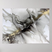 Abstrakt Black Gold Alcohol Tinte Poster (Vorne)