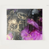 Abstrakt Black Gold Lila Kunst Wandteppich (Vorderseite (Horizontal))