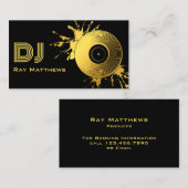 Abstrakt Black Gold Music Disk DJ Visitenkarte (Vorne/Hinten)