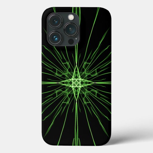 Abstrakt Black Green Neon Symmetrisch Case-Mate iPhone Hülle (Rückseite)