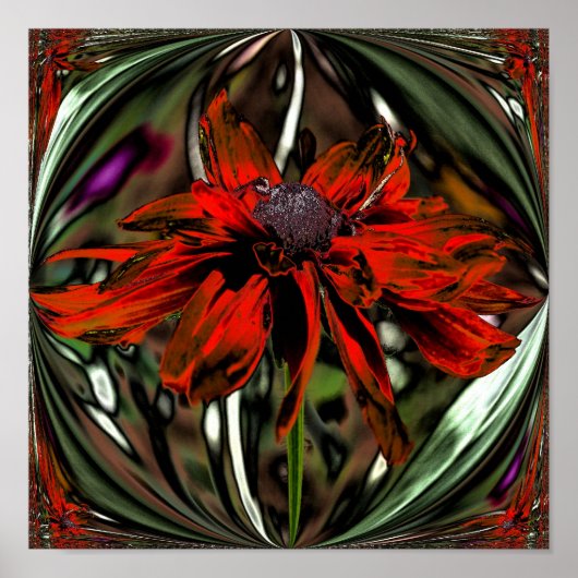 Abstrakt Black Mit Augen Susan Blume Art Poster (Vorne)