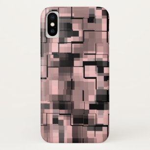 Abstrakt Blassrosa Schwarz Weiß Grau iPhone X Hülle