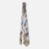 Abstrakt Blau & Beige Krawatte (Rückseite)