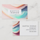 Abstrakt-blau-blaue Pastellfarbe Visitenkarte (Vorne/Hinten)