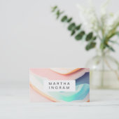 Abstrakt-blau-blaue Pastellfarbe Visitenkarte (Stehend Vorderseite)