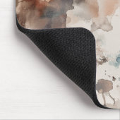 Abstrakt Blau Creme Braun   Mousepad (Ecke)
