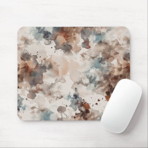 Abstrakt Blau Creme Braun Mousepad