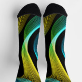 Abstrakt-blau-gelb und schwarz socken (Oben)