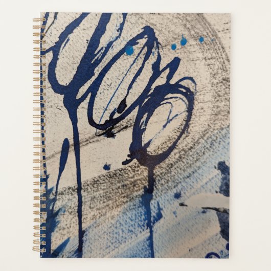 Abstrakt Blau Grau Beige Planer (Vorderseite)