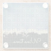 Abstrakt Blau, Grau, Bronze-Vintages Muster Glasuntersetzer (Rückseite)