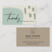 ABSTRAKT BLAU GREEN KRAFT SCANDI DANKEN DANK LOGIE VISITENKARTE (Vorne/Hinten)