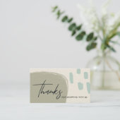 ABSTRAKT BLAU GREEN KRAFT SCANDI DANKEN DANK LOGIE VISITENKARTE (Stehend Vorderseite)