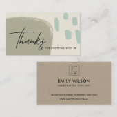 ABSTRAKT BLAU GREEN KRAFT SCANDI DANKEN DANK LOGIE VISITENKARTE (Vorne/Hinten)