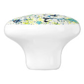 Abstrakt Blau, Grün und Gelb Keramikknauf (Seitenansicht)