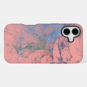 Abstrakt-blau-grün und rosa iPhone hülle (Rückseite (Horizontal))