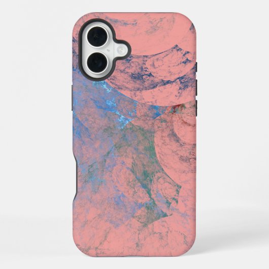 Abstrakt-blau-grün und rosa iPhone hülle (Rückseite)