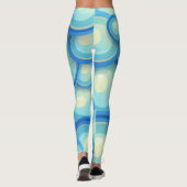 Abstrakt blau in grün leggings (Rückseite)