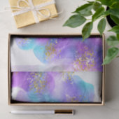 Abstrakt Blau Lila Alkohol Tinte Personalisiert Seidenpapier (Geschenk)