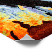 Abstrakt Blau, Orange und Grün Poster (Ecke)