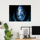 Abstrakt Blau Poster (Heimbüro)