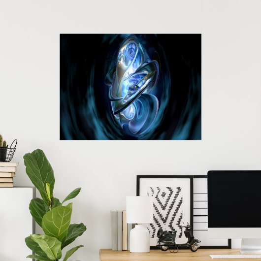 Abstrakt Blau Poster (Heimbüro)