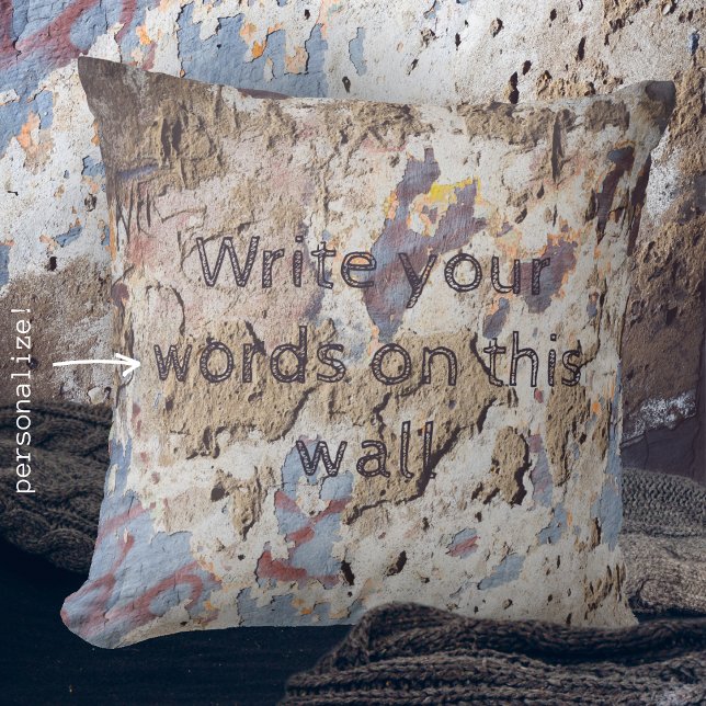 Abstrakt blau und beige (gekrönte Wand) Kissen (Von Creator hochgeladen)