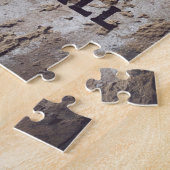 Abstrakt blau und beige (gekrönte Wand) Puzzle (Seite)