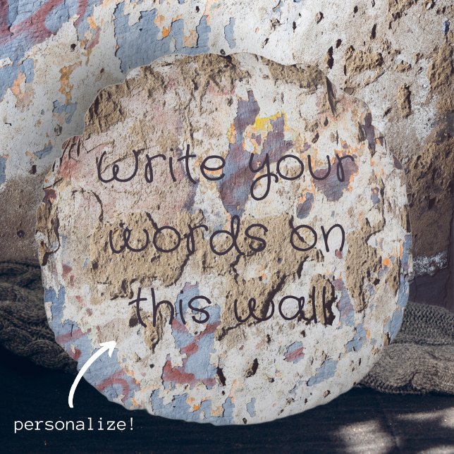 Abstrakt blau und beige (gekrönte Wand) Rundes Kissen (Von Creator hochgeladen)