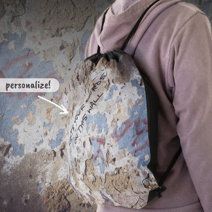 Abstrakt blau und beige (gekrönte Wand) Sportbeutel