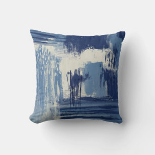 Abstrakt Blau und Elfenbein Kissen
