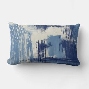 Abstrakt Blau und Elfenbein Lendenkissen