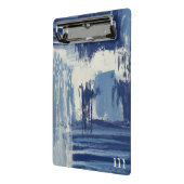 Abstrakt Blau und Elfenbein Mini Klemmbrett (Gewinkelt2)