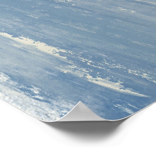 Abstrakt Blau und Elfenbein Poster (Ecke)