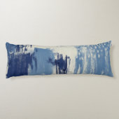 Abstrakt Blau und Elfenbein Seitenschläferkissen (Rückseite)