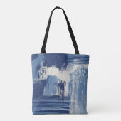 Abstrakt Blau und Elfenbein Tasche (Rückseite)