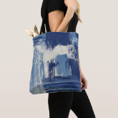 Abstrakt Blau und Elfenbein Tasche (Von Nahem)