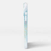 Abstrakt-Blau- und Goldmarmor iPhone Hülle (Linke Seite)