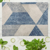 Abstrakt Blau und Grau geometrisch Geschirrtuch (Gefaltet)