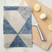 Abstrakt Blau und Grau geometrisch Geschirrtuch (Viertel Falte)